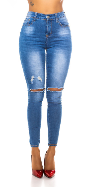curvy hoge taille jeans blauw